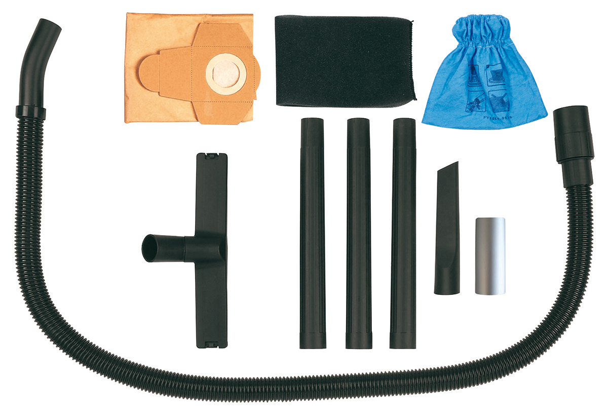 Παρουσιάζονται όλα τα παρελκόμενα εξαρτήματα της σκούπας.